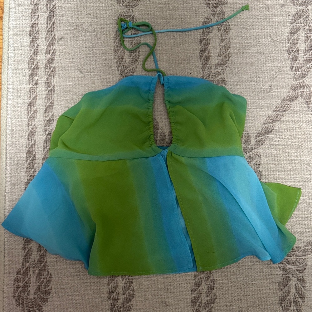 Wild Fable Vibrant Green and Teal Top